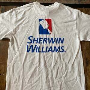 Sherwin-Williams White 'Cover The Earth' Graphic Logo Crew Neck Sweatshirt XL